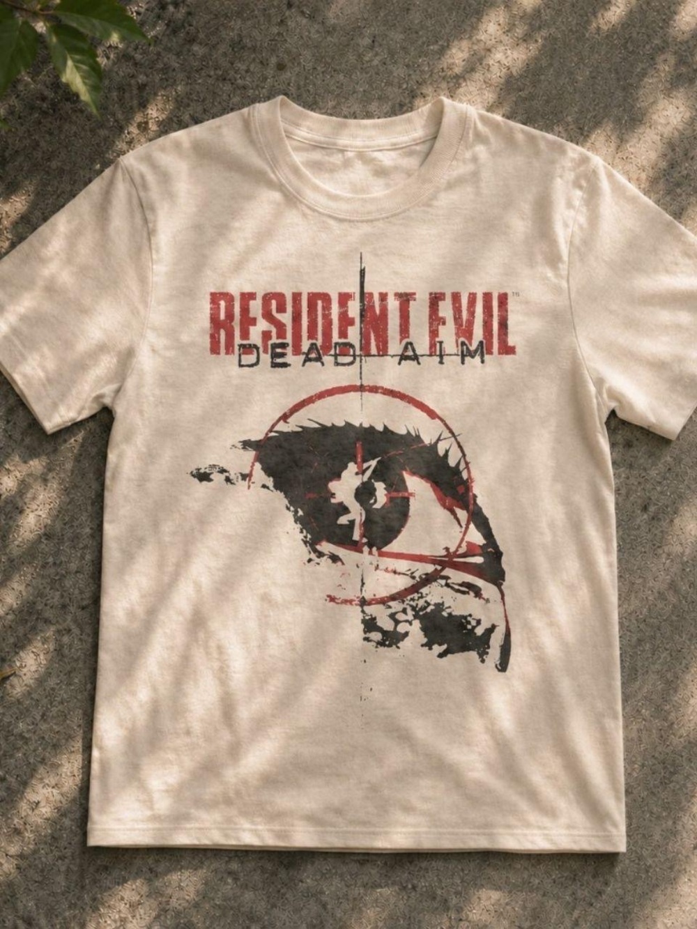 Gildan Beige Resident Evil Dead Aim Graphic Tee